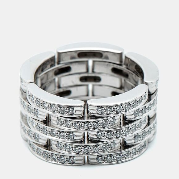 Cartier Maillon Panthere Diamonds 18K White Gold Ring 52 - Picture 3 of 7